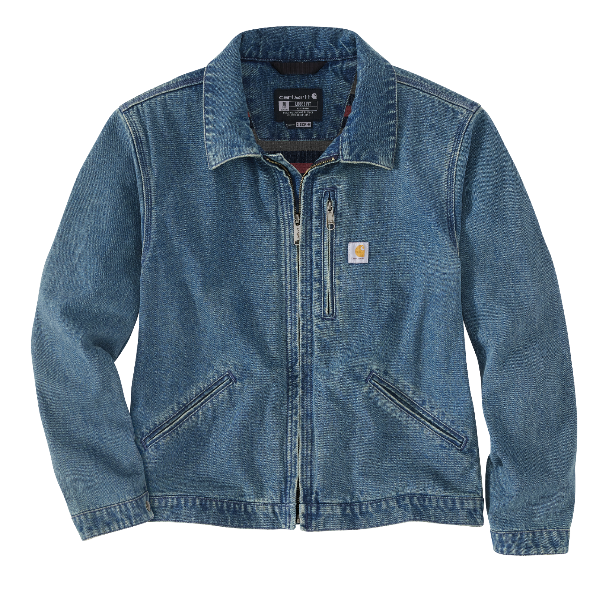 Picture of Carhartt 106245 Womens Loose Fit Denim Detroit Jacket