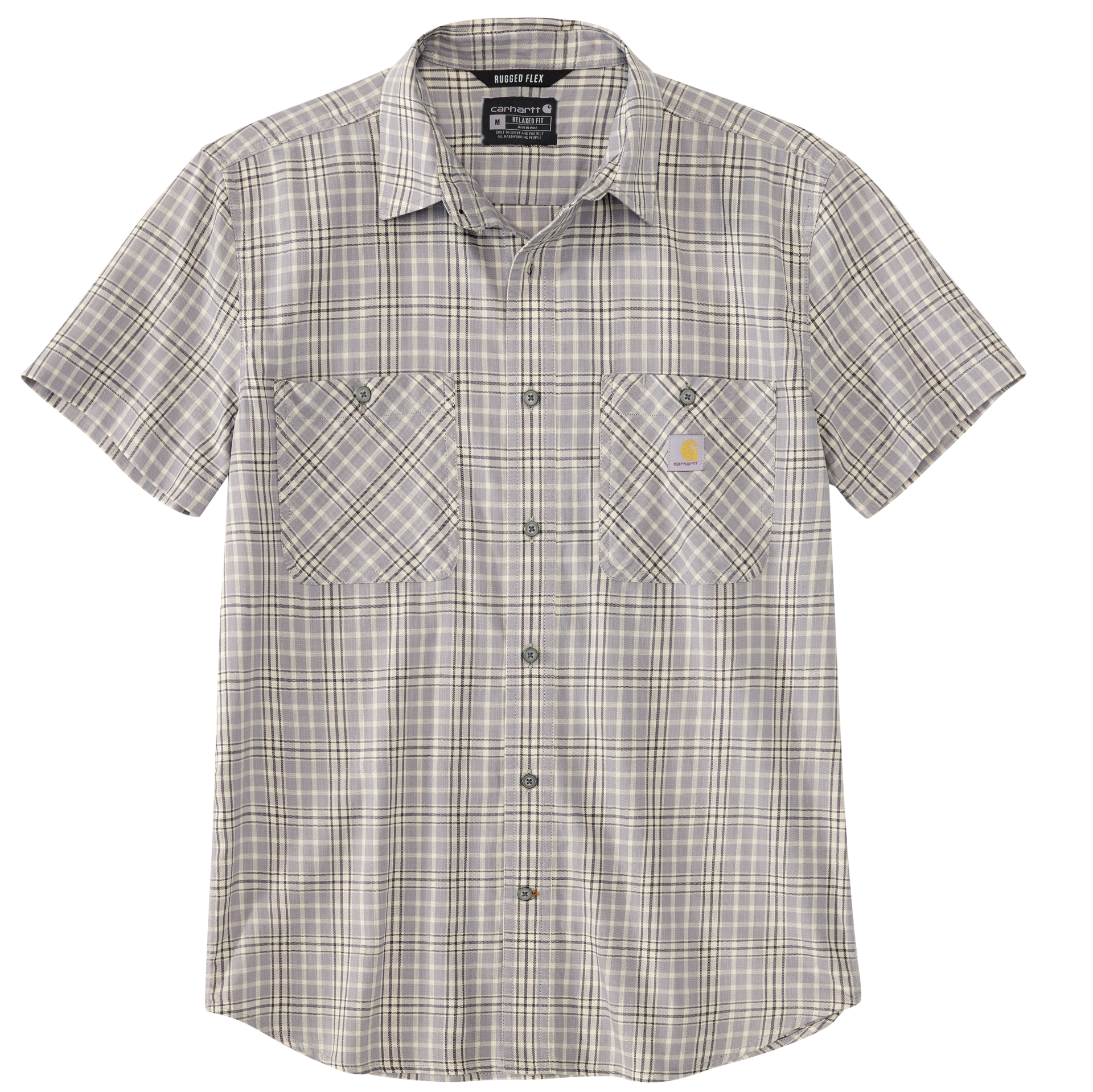 Picture of Carhartt 106745 Mens Rugged Flex™ Relaxed Fit Lightweight Short-Sleeve Plaid Shirt
