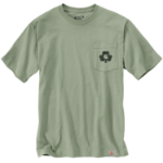Picture of Carhartt 106750 Mens Relaxed Fit Heavyweight Short-Sleeve Pocket Shamrock Graphic T-Shirt