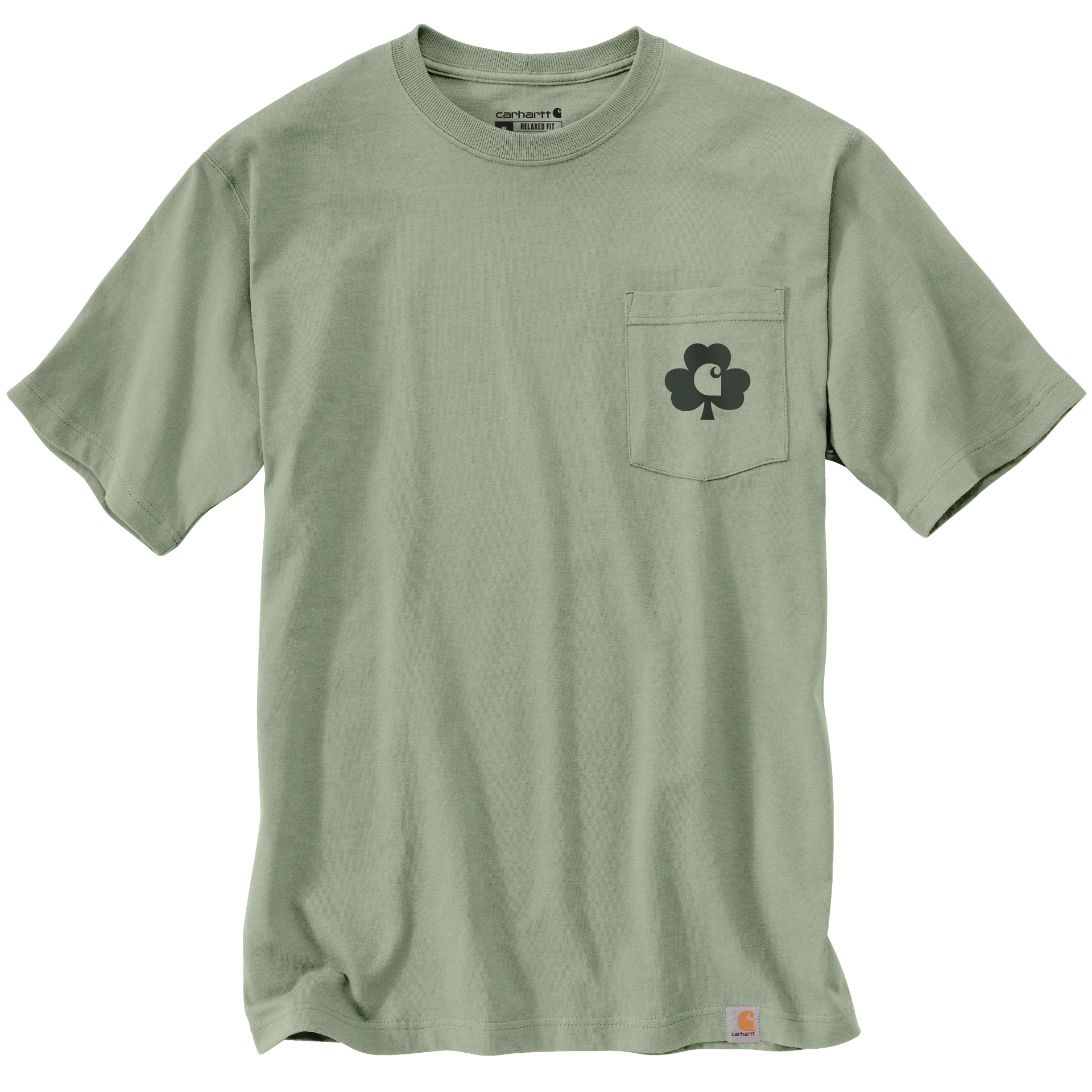 Picture of Carhartt 106750 Mens Relaxed Fit Heavyweight Short-Sleeve Pocket Shamrock Graphic T-Shirt