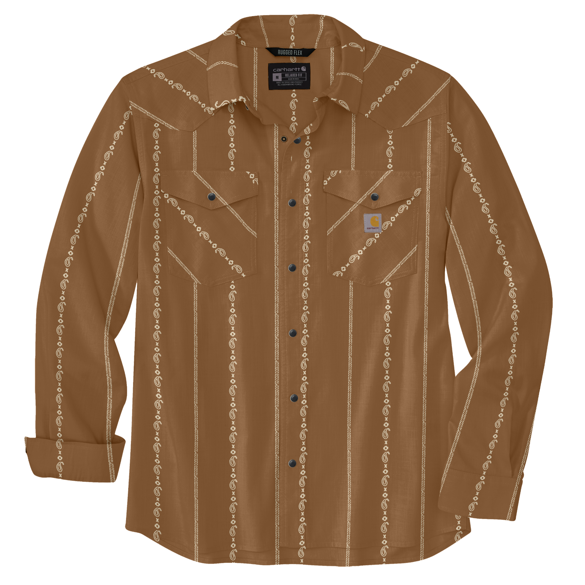 Picture of Carhartt 106905 Mens Montana Rugged Flex™ Relaxed Fit Lightweight Long-Sleeve Snap-Front Print Shirt