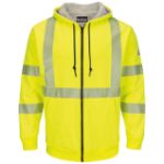 Picture of Bulwark® SMZ4 Men's Fleece FR Hi-Visibility Zip-Front Hooded Sweatshirt with Waffle Lining