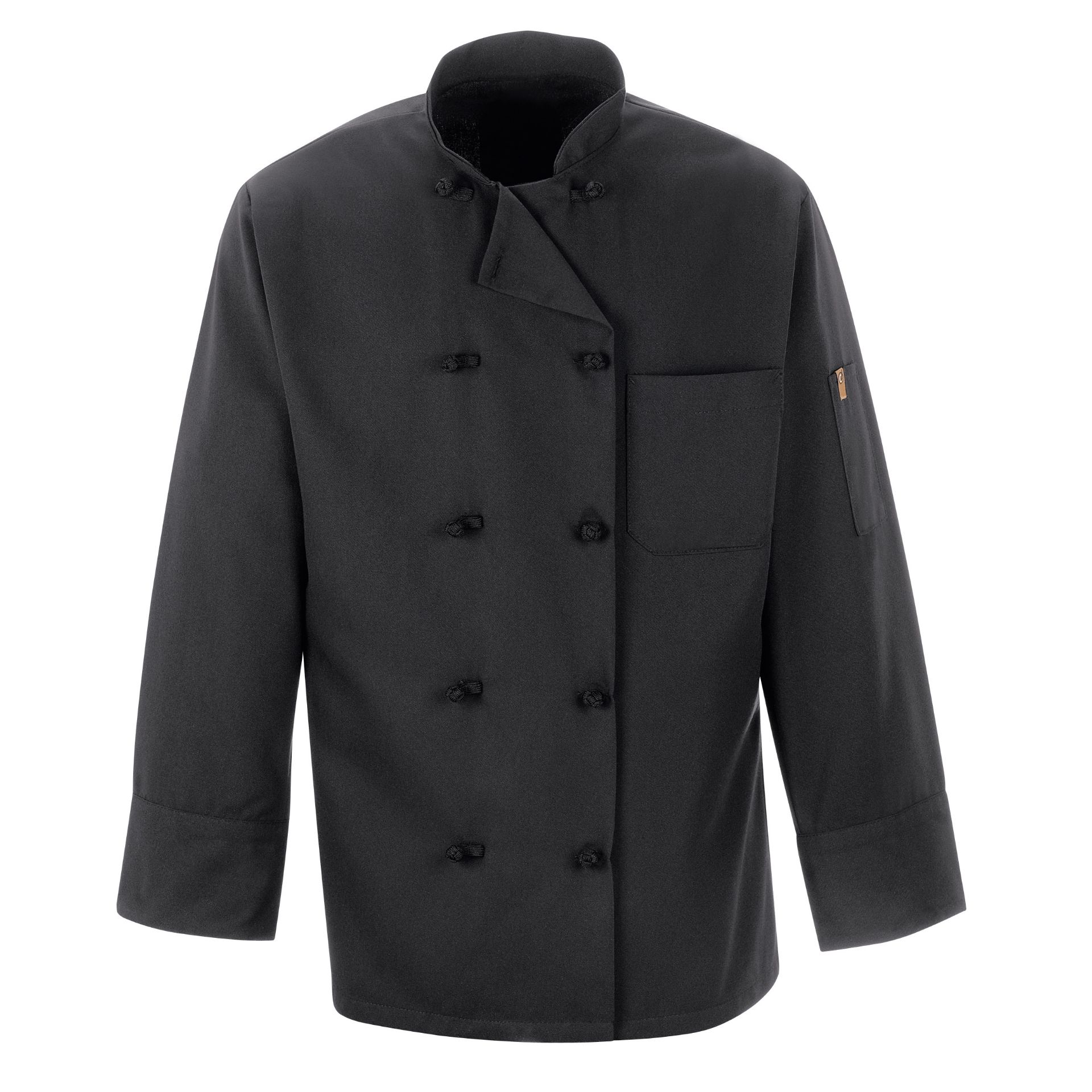 Picture of Red Kap® 0427 Black Chef Coat Ten Knot Buttons