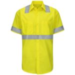 Picture of Red Kap® SY24-HV-TRC2 Men's Hi-Visibility Short Sleeve Ripstop Work Shirt - Type R, Class 2
