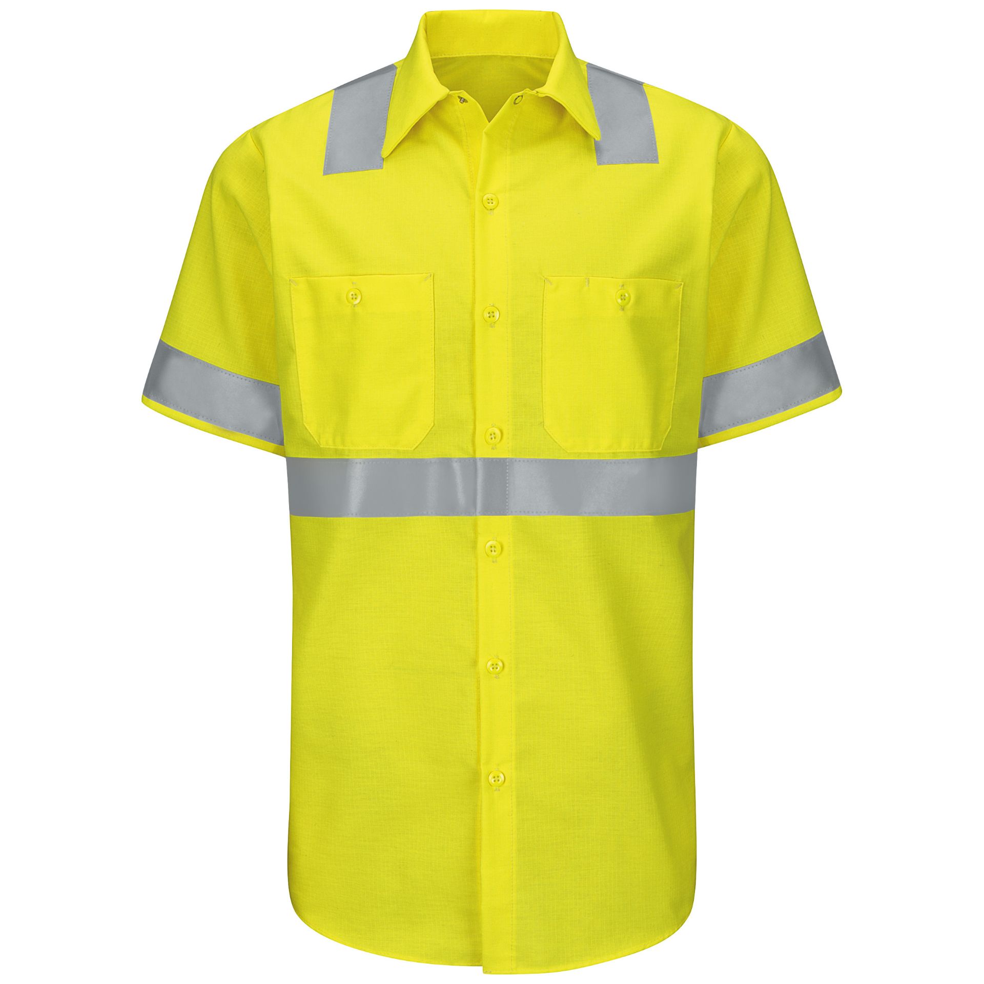 Picture of Red Kap® SY24-HV-TRC2 Men's Hi-Visibility Short Sleeve Ripstop Work Shirt - Type R, Class 2