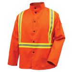 Picture of Black Stallion JF1010-OR 9 OZ FLAME RESISTANT COTTON 30 INCH JACKET WITH TRIPLE REFLECTIVE