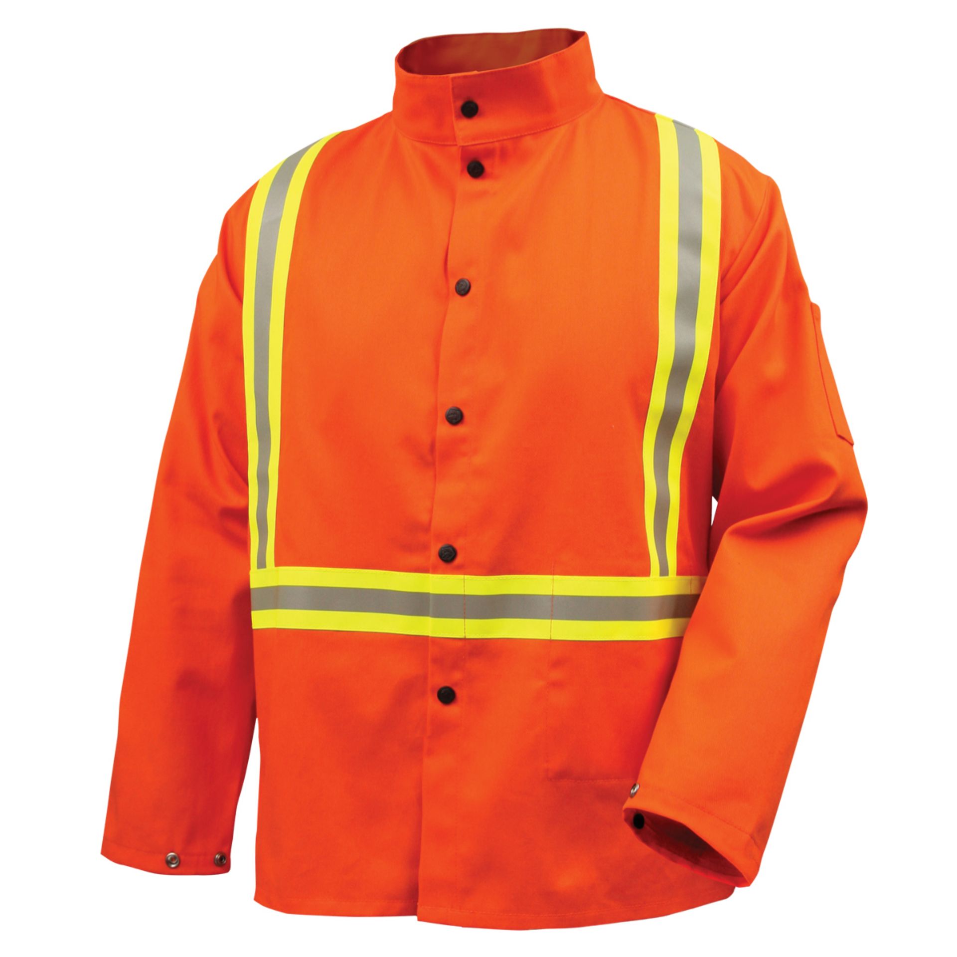 Picture of Black Stallion JF1010-OR 9 OZ FLAME RESISTANT COTTON 30 INCH JACKET WITH TRIPLE REFLECTIVE