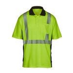 Picture of Max Apparel MAX410 Class 2 Polo Shirt, Safety Green/Black Bottom