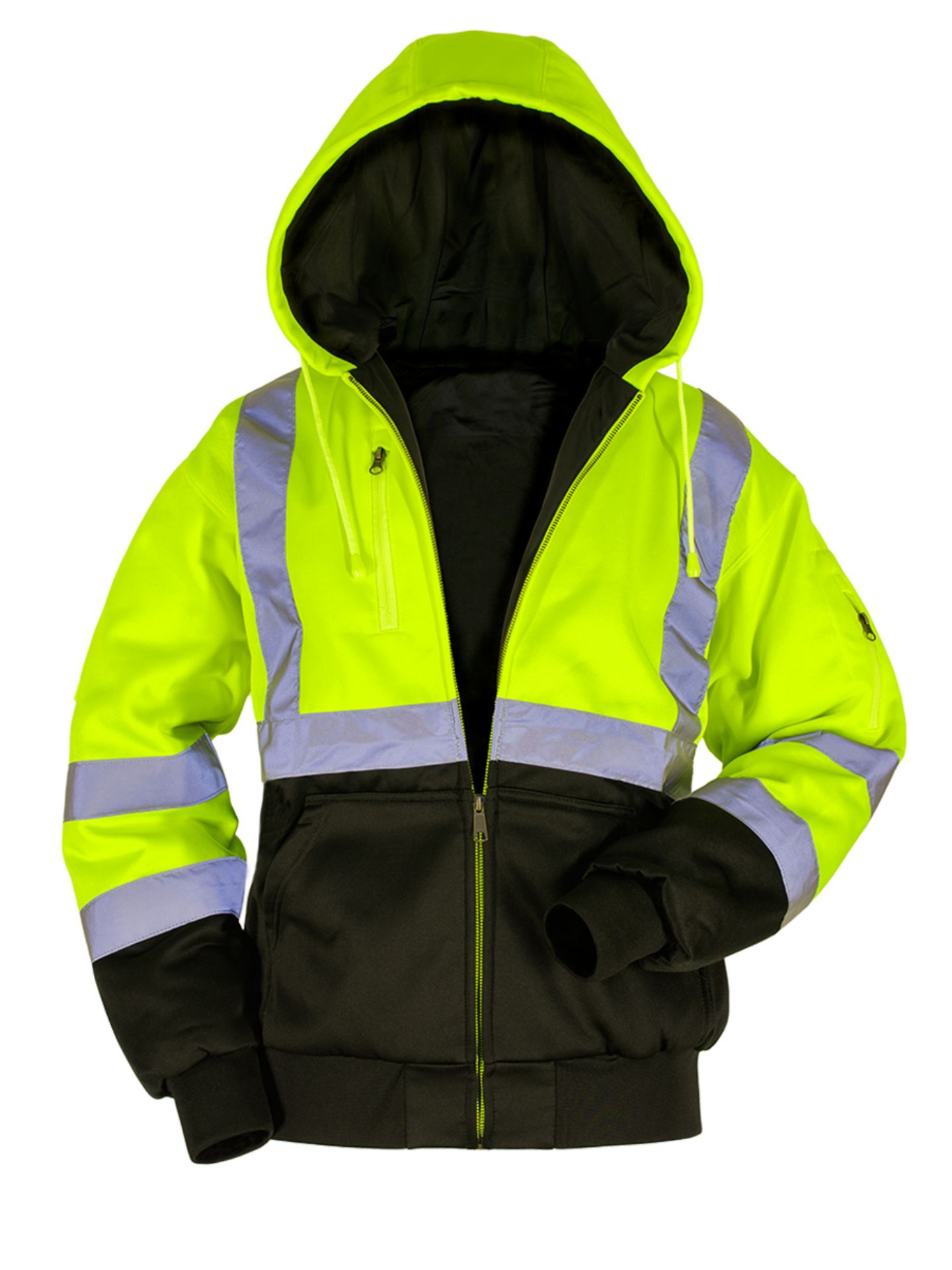 Picture of Max Apparel MAX650 Class 3 Thermal Lined Sweatshirt, Safety Green/Black