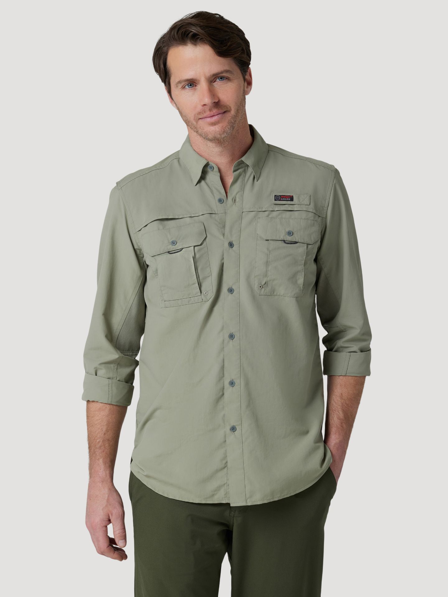 Picture of Wrangler NSB75 ATG -x- Long Sleeve Angler Shirt