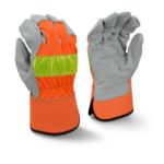 Picture of Radians RWG3200HV Radians RWG3200HV High Visibility Regular Shoulder Gray Split Cowhide Leather Palm Glove