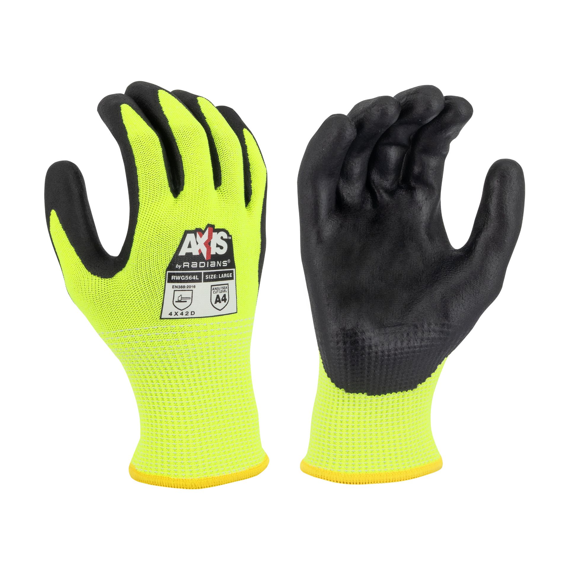 Picture of Radians RWG564 Radians RWG564 AXIS™ Cut Protection Level A4 High Visibility Work Glove
