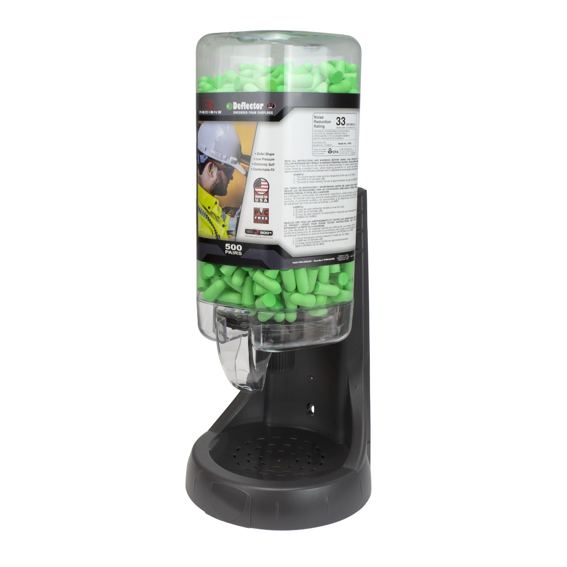 Picture of Radians FPD-500L90 Radians 500 Pair Refillable Dispenser with Deflector™ FP90 Plugs