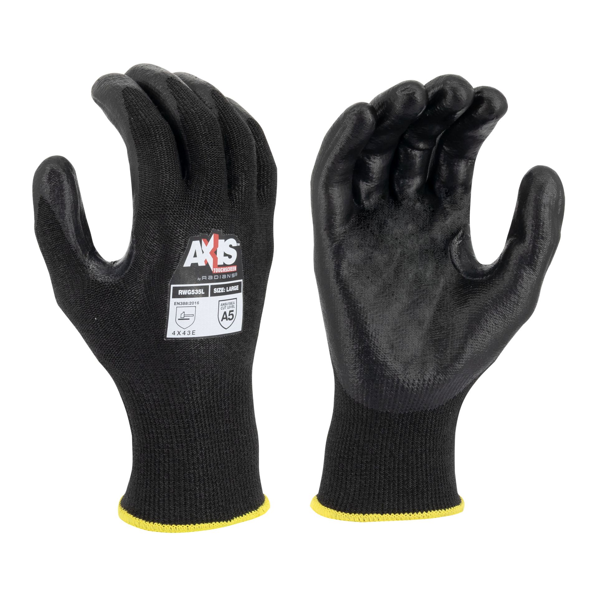 Picture of Radians RWG535 Radians RWG535 HPPE Cut Level A5 Touchscreen Reinforced Thumb Crotch Work Glove