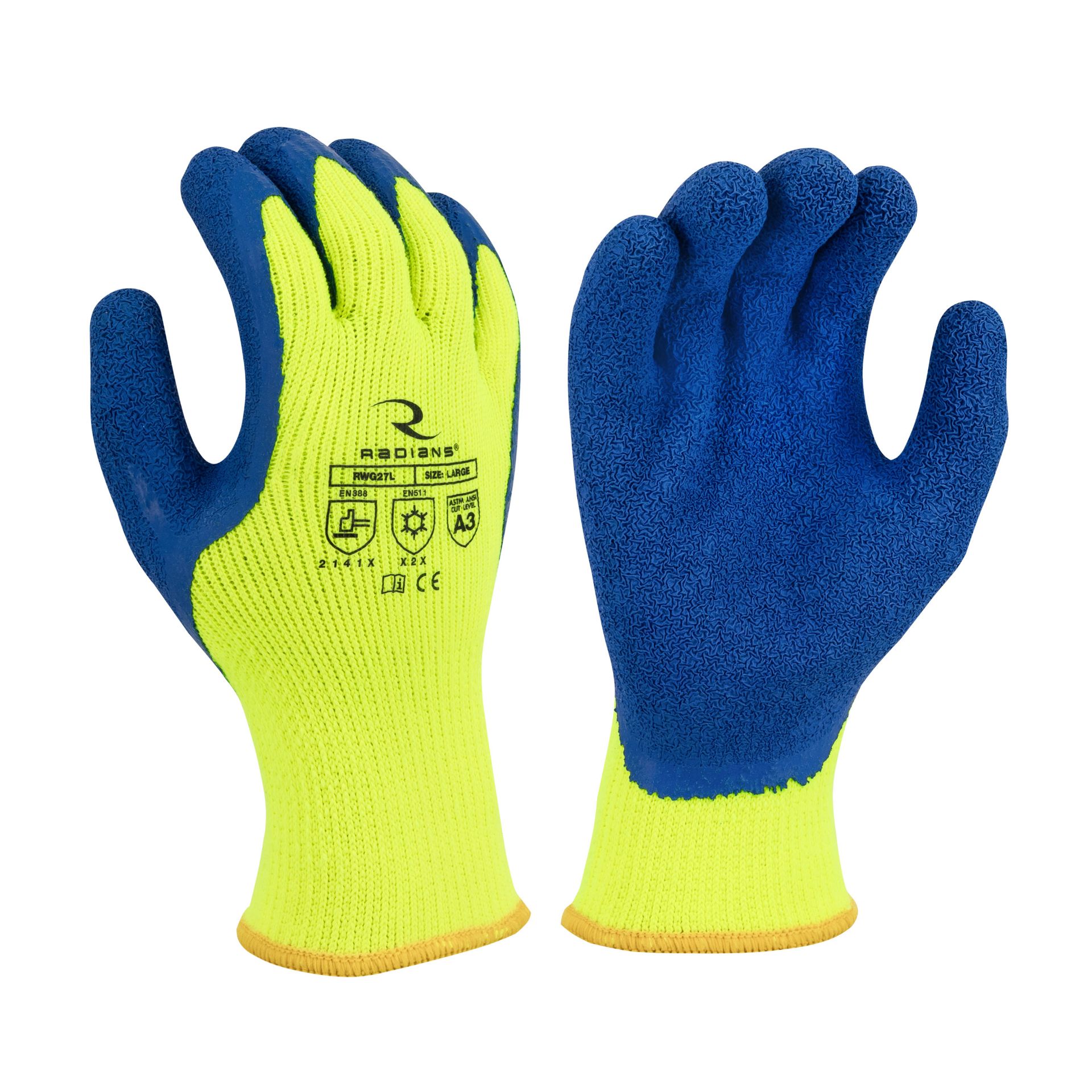 Picture of Radians RWG27 Radians RWG27 Cut Protection Level A3 Dipped Winter Gripper Glove