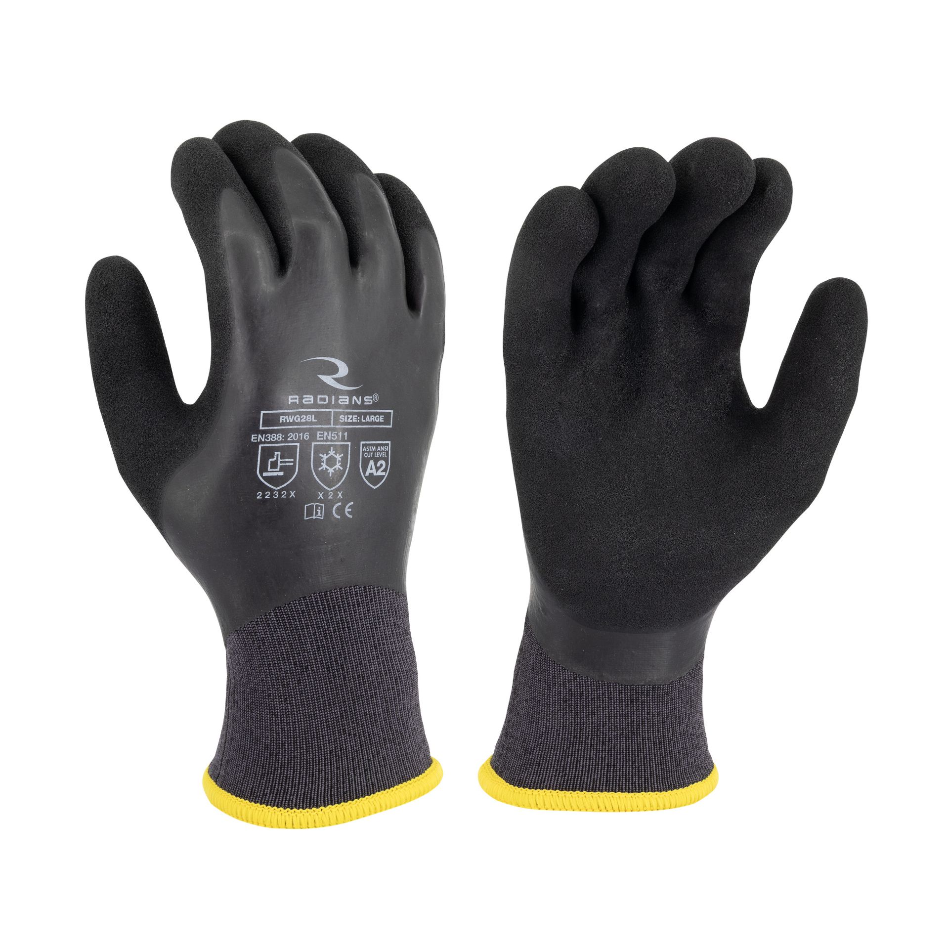 Picture of Radians RWG28 Radians RWG28 Cut Protection Level A2 Dipped Waterproof Winter Gripper Glove
