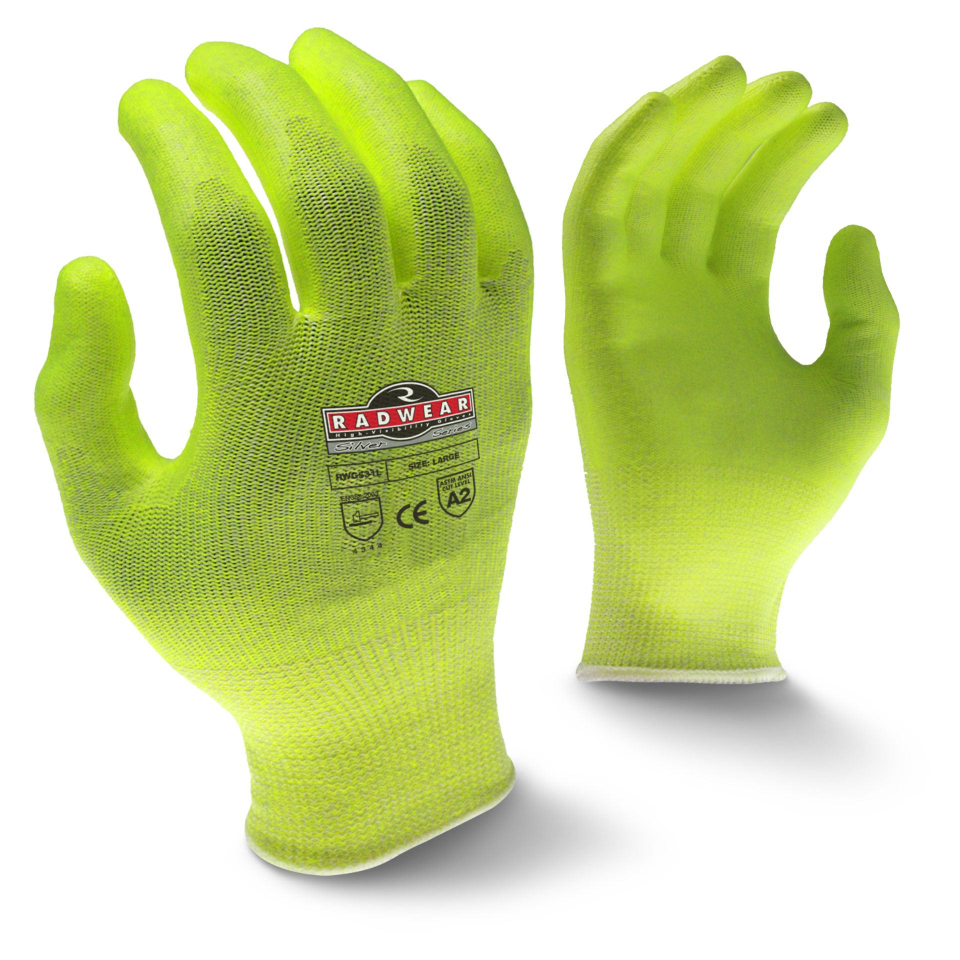 Picture of Radians RWG531 Radians RWG531 Radwear® Silver Series™ Cut Protection Level A2 High Visibility Grip Glove