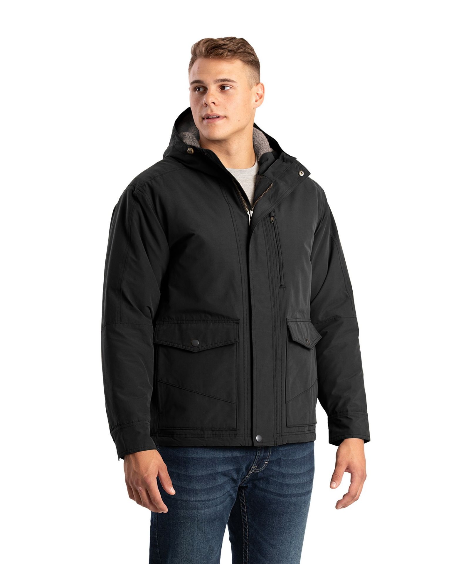 Picture of Berne  HJ67 Highland Quilt-Lined Micro-Duck Hooded Coat