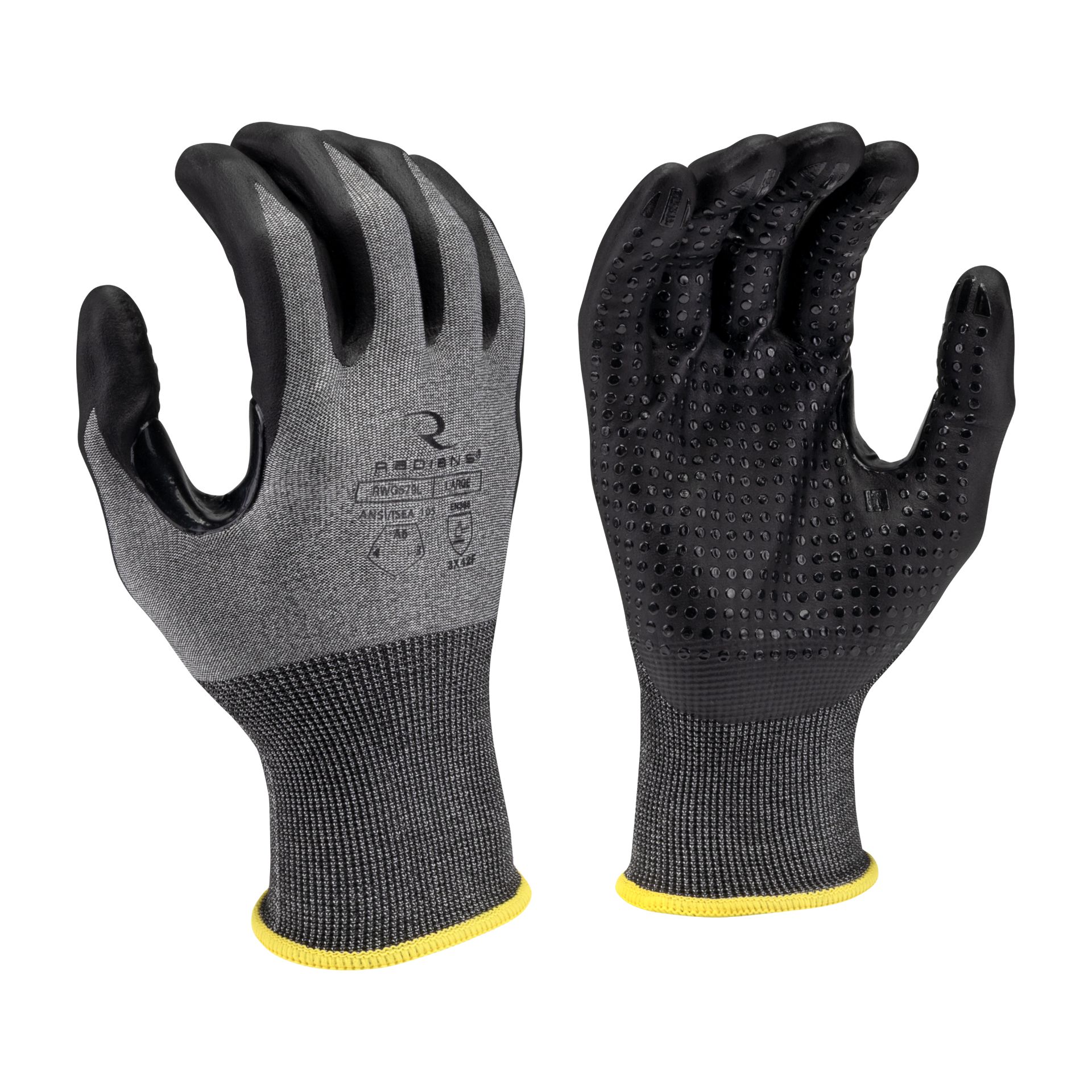 Picture of Radians RWG579 Radians RWG579 HPPE/Tungsten Shell A6 Cut Level Foam Nitrile Dotted Palm Dip