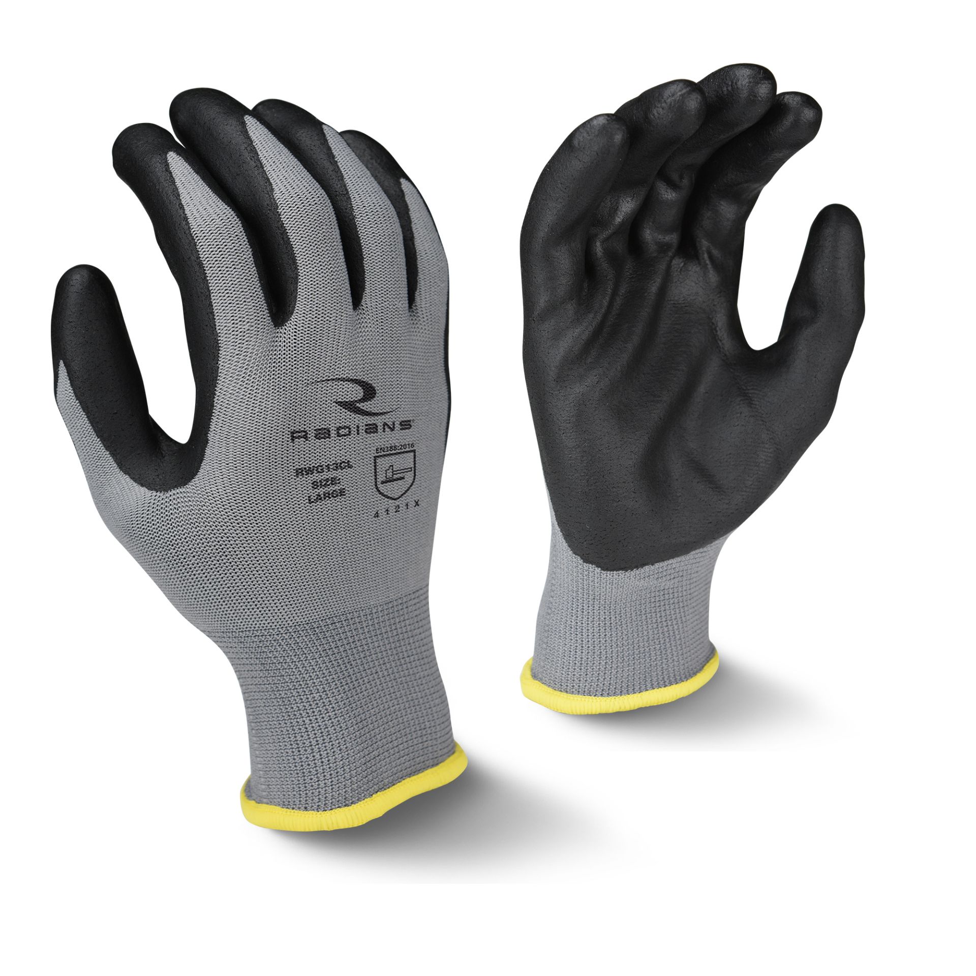 Picture of Radians RWG13C Radians RWG13C Polyester Shell Foam Nitrile Gripper Glove