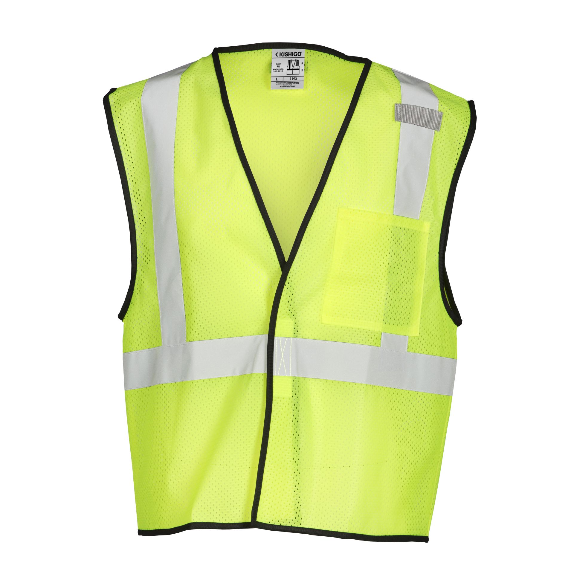 Picture of Kishigo 1193 Single Pocket Hook & Loop Mesh Vest - Economy