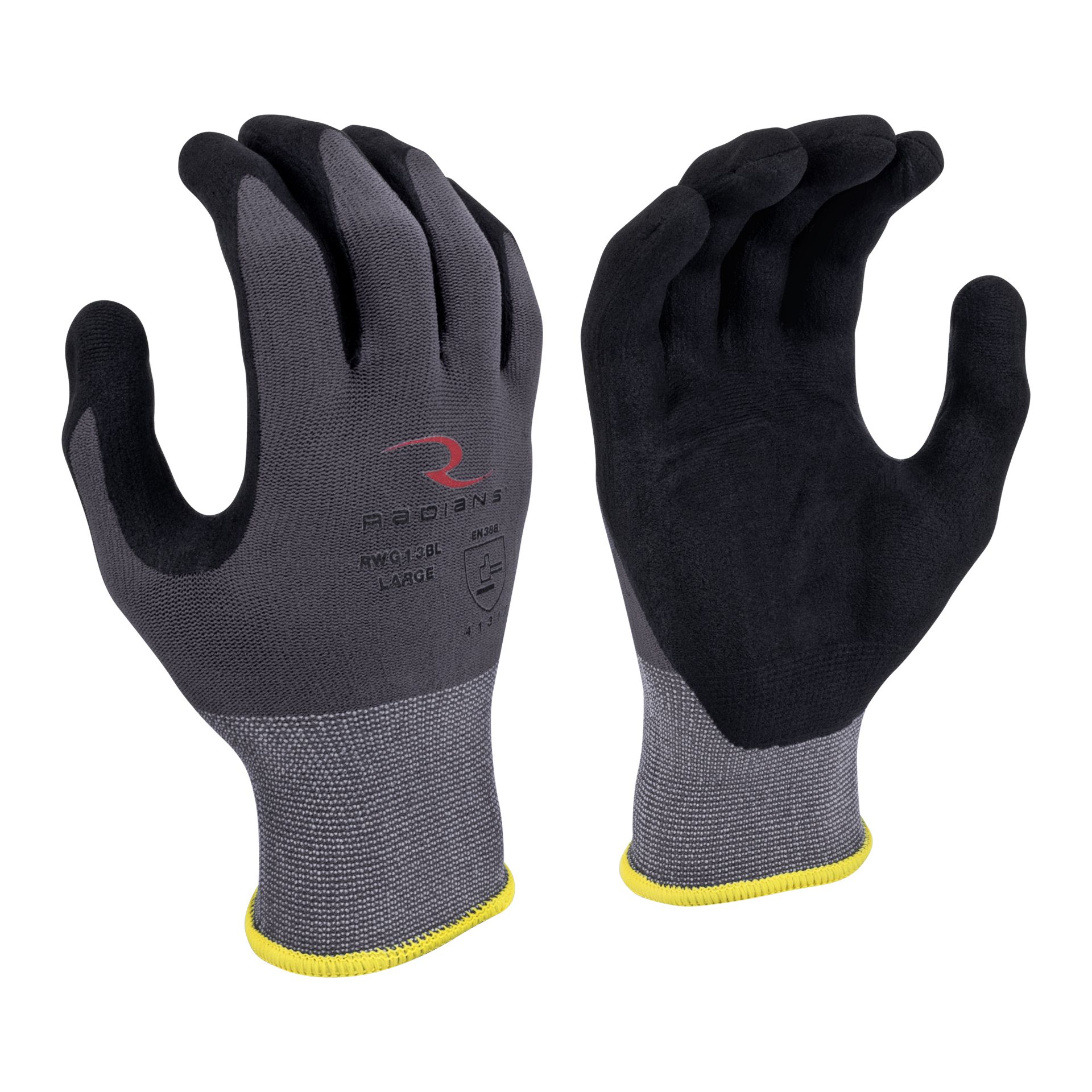 Picture of Radians RWG13B Radians RWG13B Nylon Shell with Micro Foam Nitrile Palm Dip