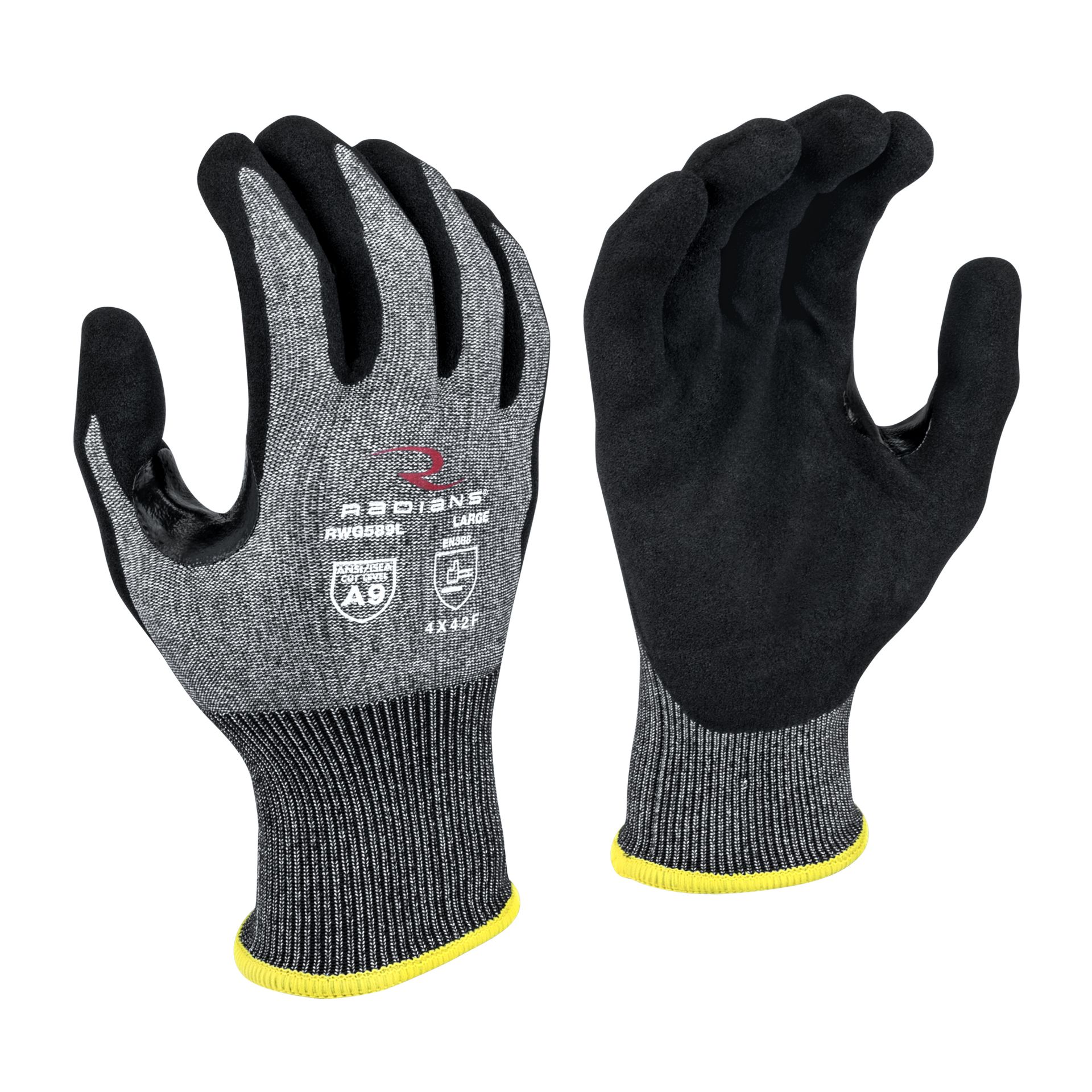 Picture of Radians RWG589 Radians RWG589 Cut Protection Level A9 Sandy Foam Nitrile Coated Glove