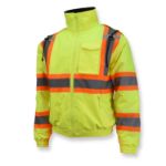 Picture of Radians SJ11QX-3 Class 3 X-Back High Visibility Quilted Bomber Jacket with Hood