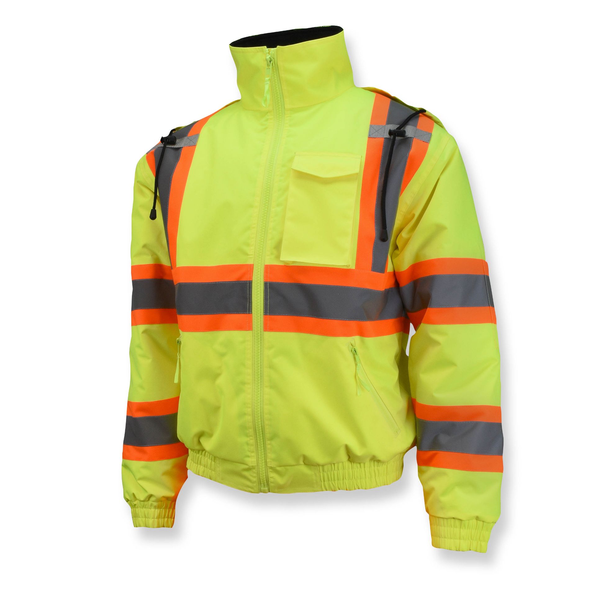 Picture of Radians SJ11QX-3 Class 3 X-Back High Visibility Quilted Bomber Jacket with Hood