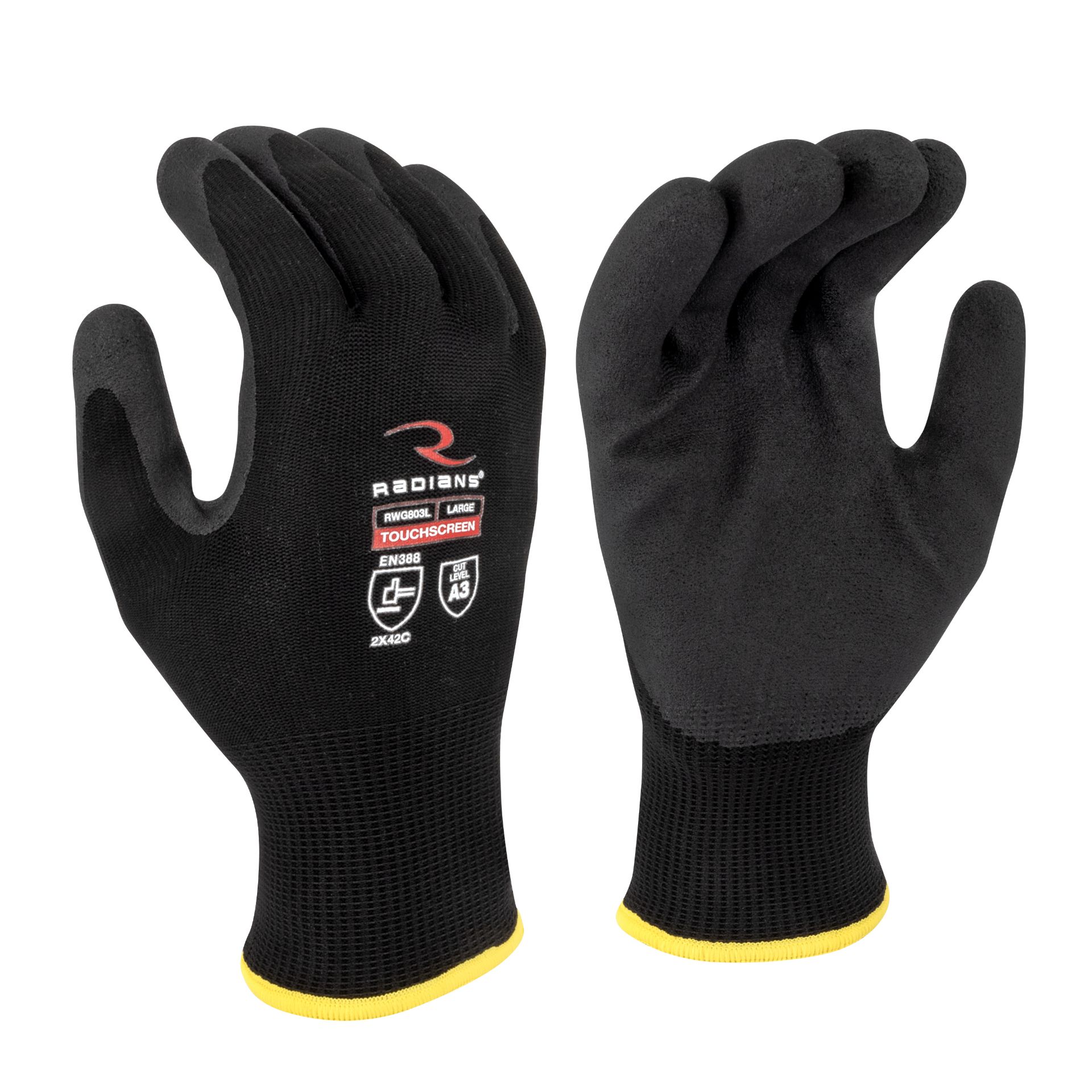 Picture of Radians RWG803 Radians RWG803 Cut Level A3 Foam PVC Palm Coated Glove